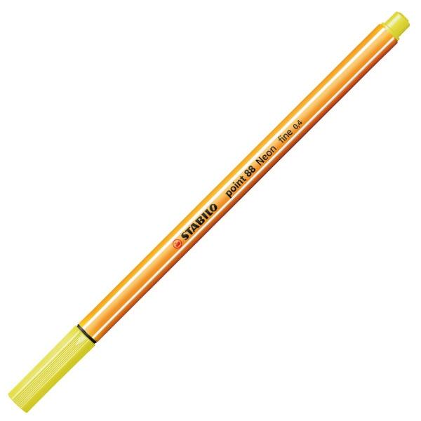 Stabilo Rotulador Point 88 punta fieltro fina trazo 0, 4mm amarillo neon