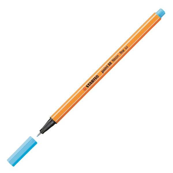 Stabilo Rotulador Point 88 punta fieltro fina trazo 0, 4mm azul neon