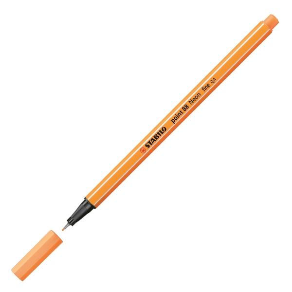 Stabilo Rotulador Point 88 punta fieltro fina trazo 0, 4mm naranja neon