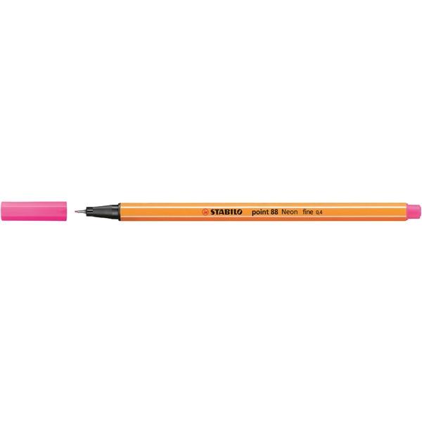 Stabilo Rotulador Point 88 punta fieltro fina trazo 0, 4mm rosa neon