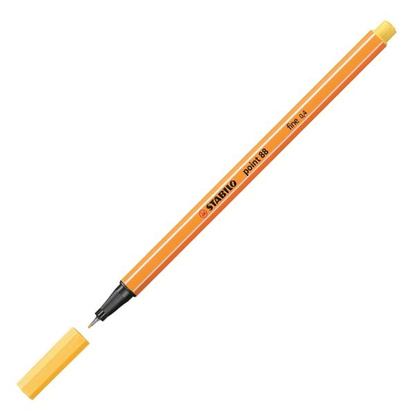 Stabilo Rotulador Point 88 punta fieltro fina trazo 0, 4mm amarillo