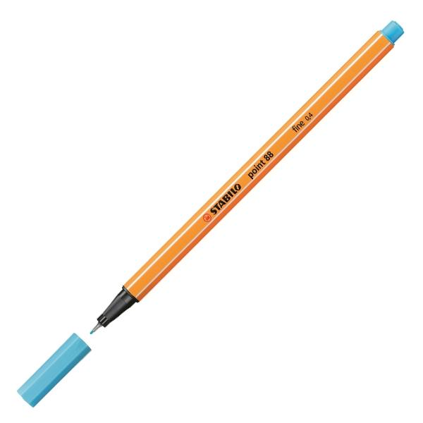 Stabilo Rotulador Point 88 punta fieltro fina trazo 0, 4mm azul celeste