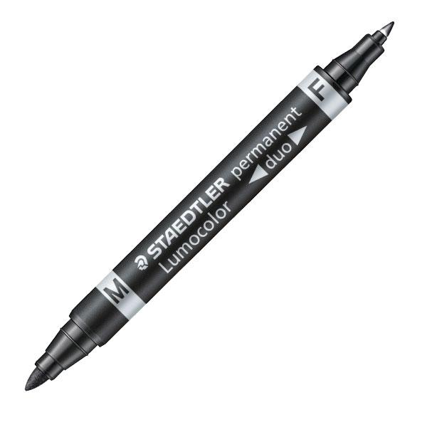 Staedtler Rotulador permanente Lumocolor Duo trazo 0, 6mm y 1, 5mm negro