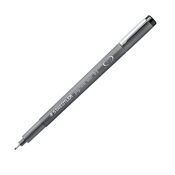 Staedtler Rotulador calibrado Pigment Liner - Trazo 0, 8 mm - Color negro