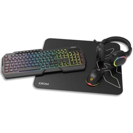 Pack Gaming Krom Kenta/ RGB + Ratón + Alfombrilla + Auriculares