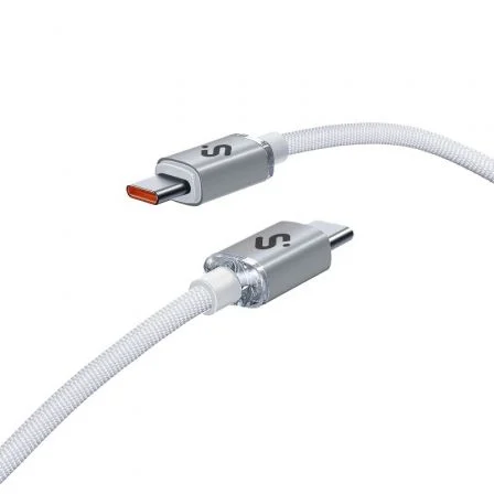 Cable USB 2.0 Tipo-C Subblim Optimus/ USB Tipo-C Macho - USB Tipo-C Macho/ Hasta 60W/… Blanco