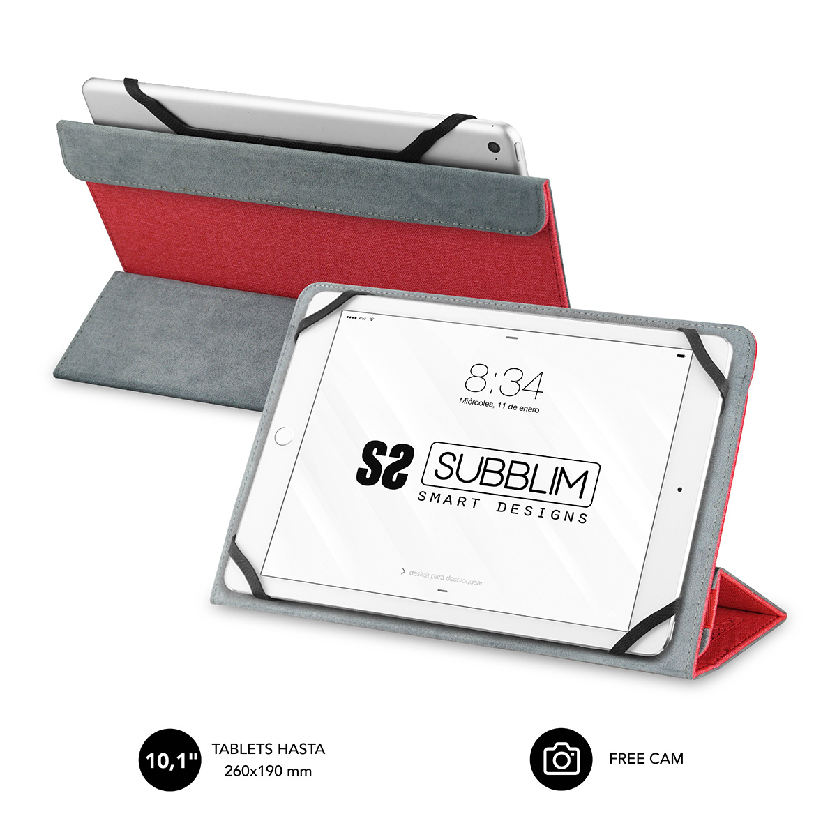 Subblim Funda Freecam Case 10, 1" Red