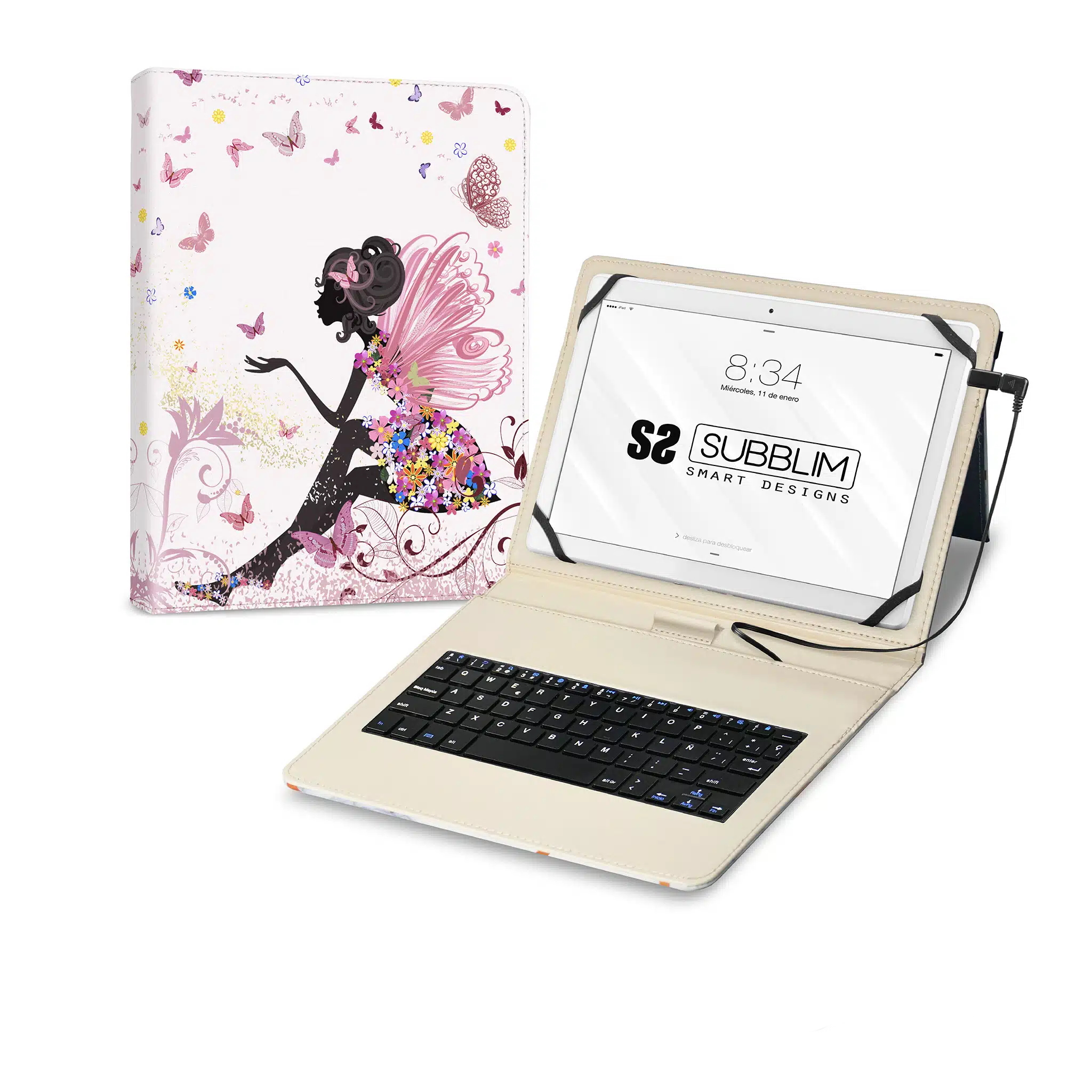 Subblim funda de con teclado USB Keytab USB 11" Hadas