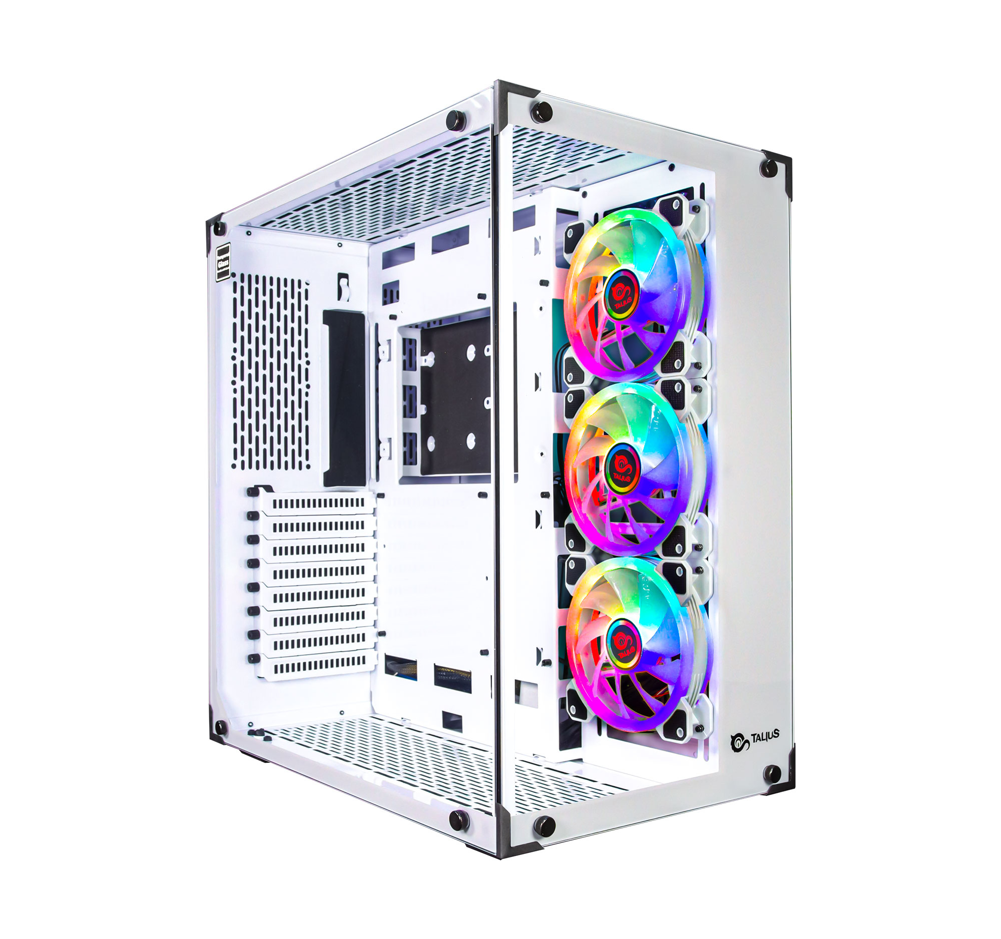 Talius caja Atx gaming Cronos Frost Blanca RGB cristal templado USB 3.0 (Incluye 3…