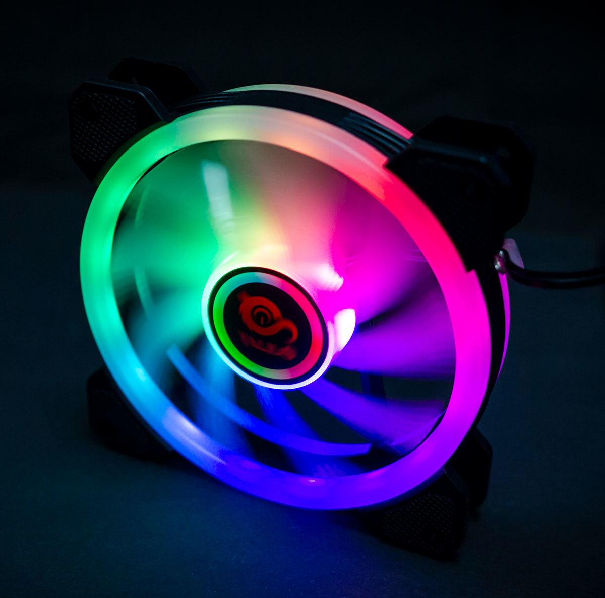Talius ventilador caja RGB Iris/Cronos Spectrum 16Led 12cm Negro