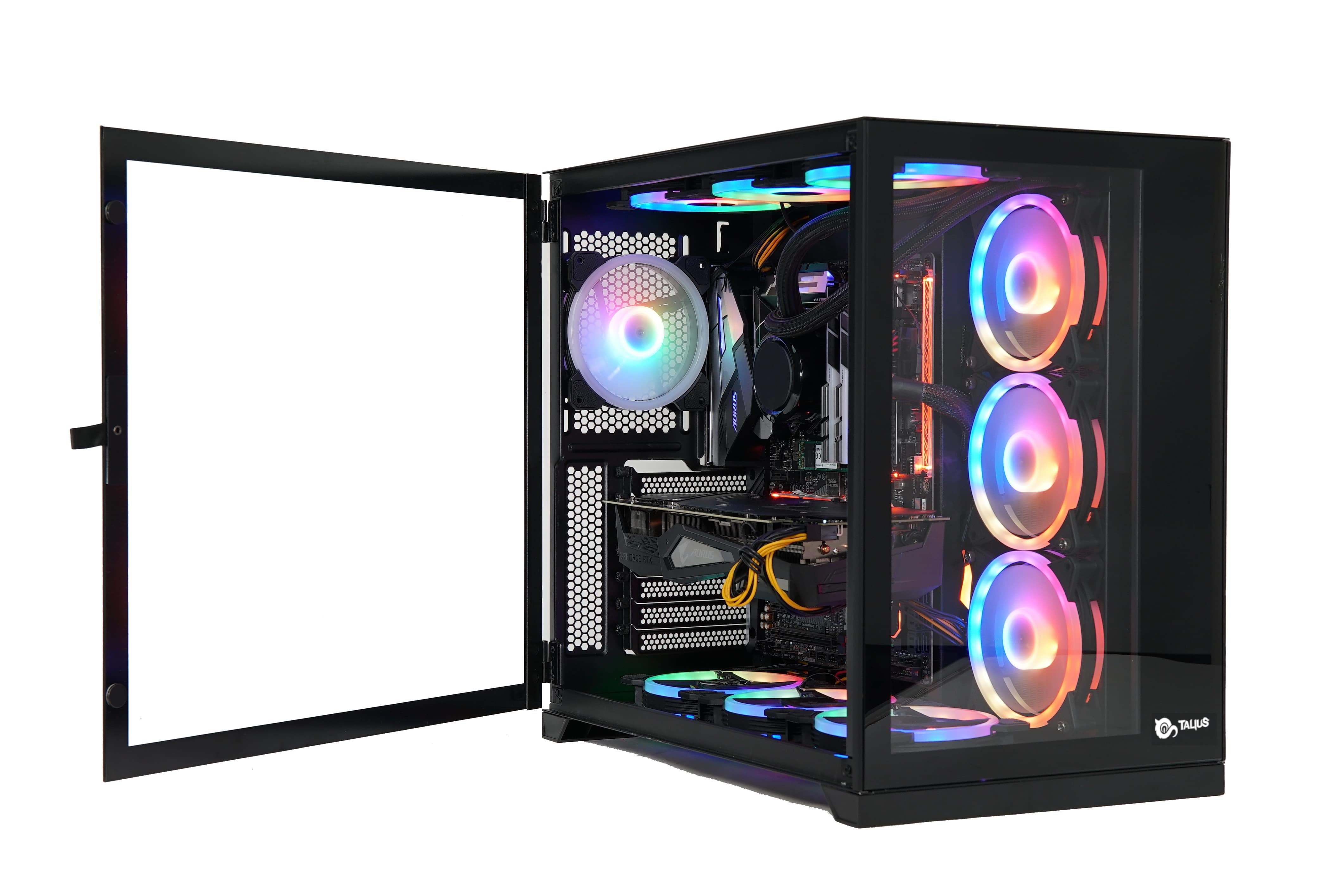 Talius Caja Gaming Zeus Black. Ventana Cristal Templado Frontal Y Puerta Lateral…