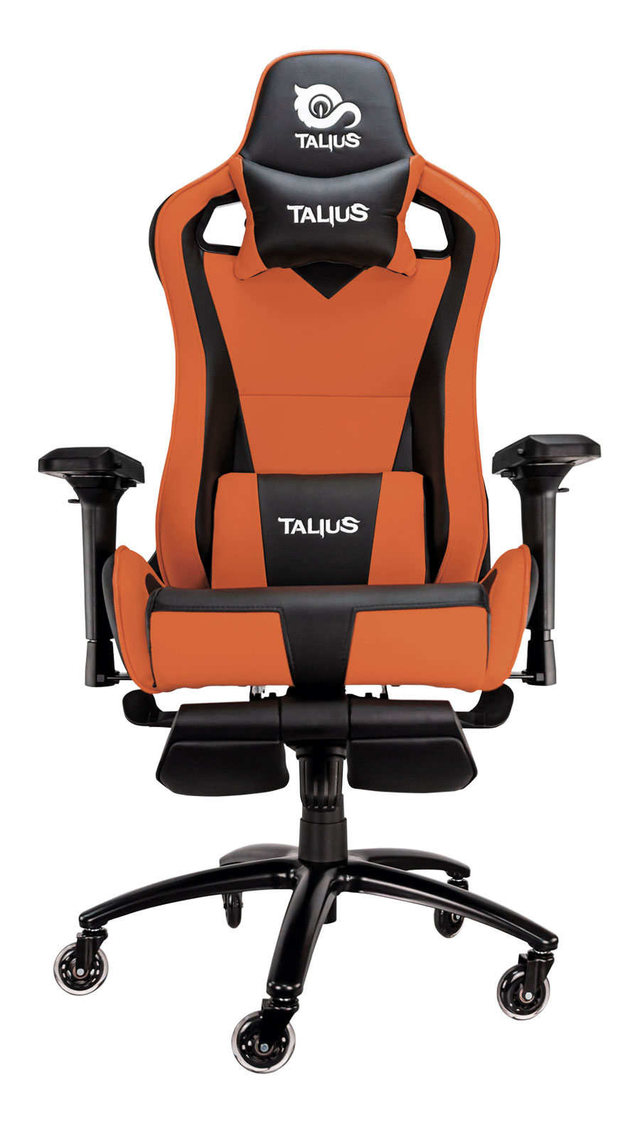 Talius silla Caiman V2 gaming black/orange reposapies, 4D, Frog, base metal, ruedas 75mm…