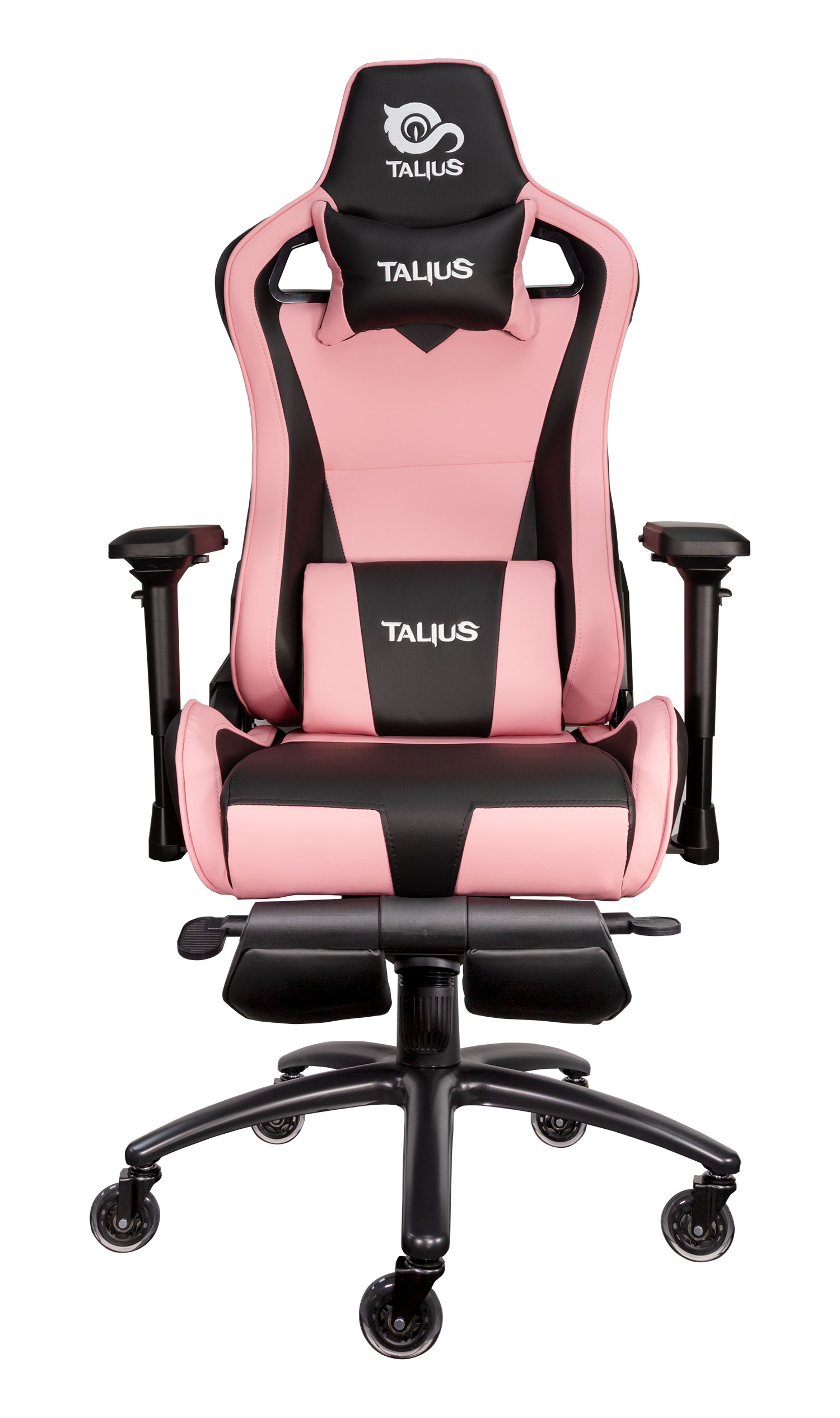Talius silla Caiman V2 gaming negra/rosa reposapies, 4D, Frog, base metal, ruedas 75mm…