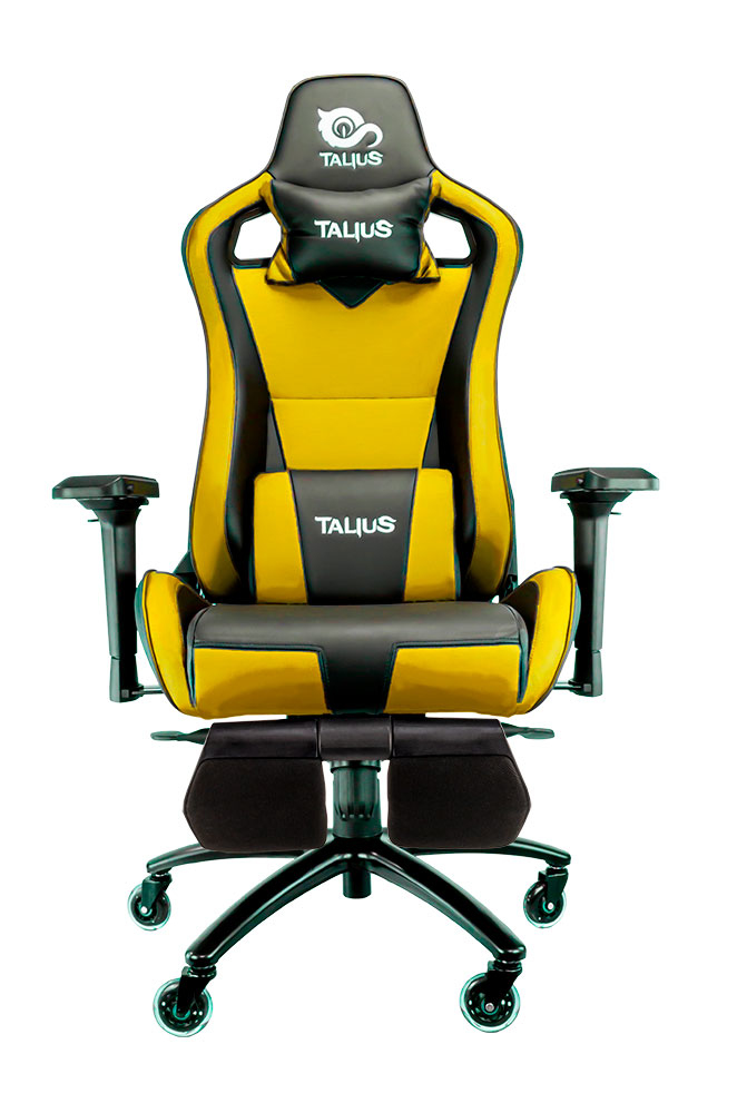 Talius silla Caiman V2 gaming black/yellow, reposapies, 4D, Frog, base metal, ruedas 75mm…