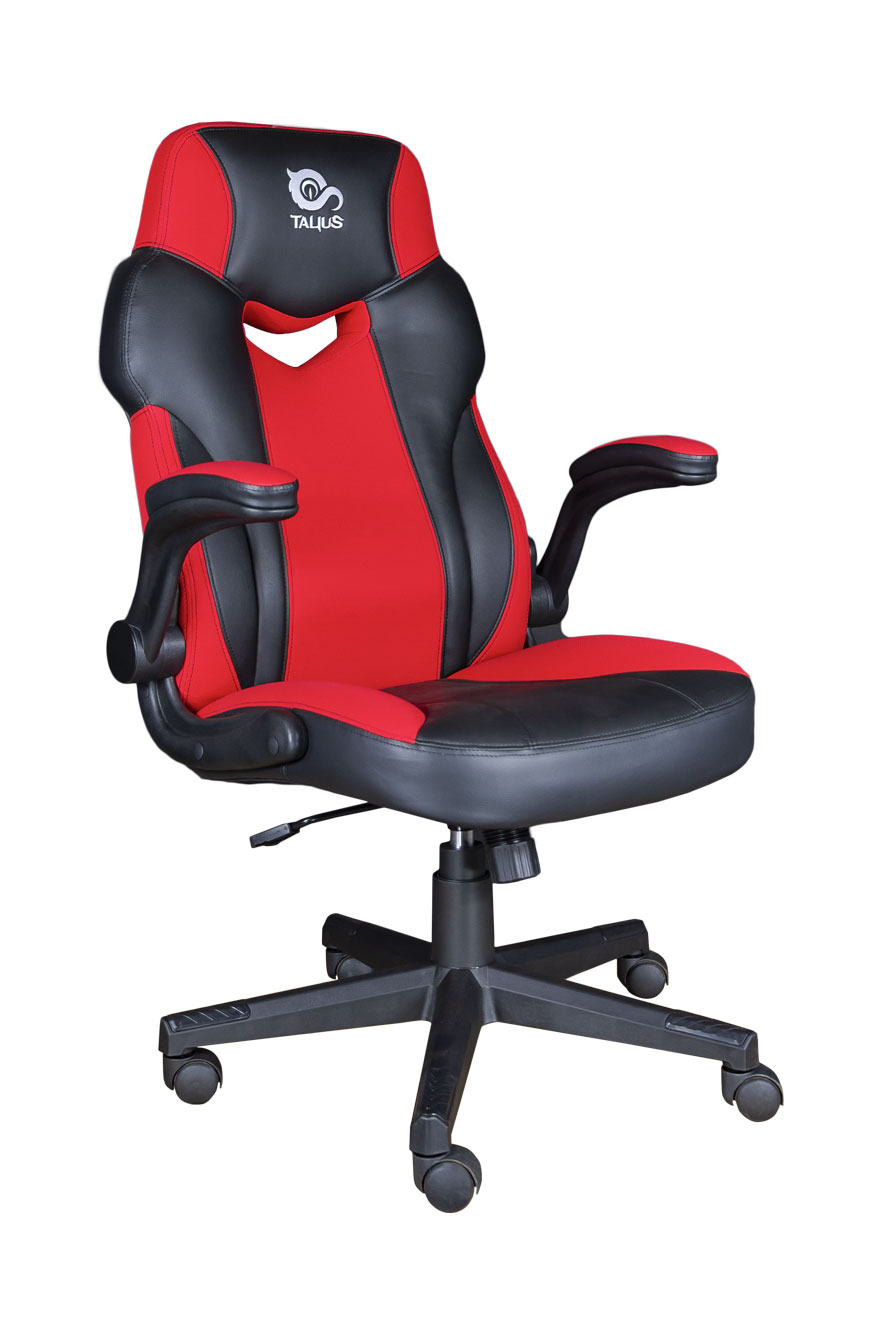 Talius Silla Crab Gaming negr/roja, brazos abatibles, butterfly, ruedas nylon, piston…