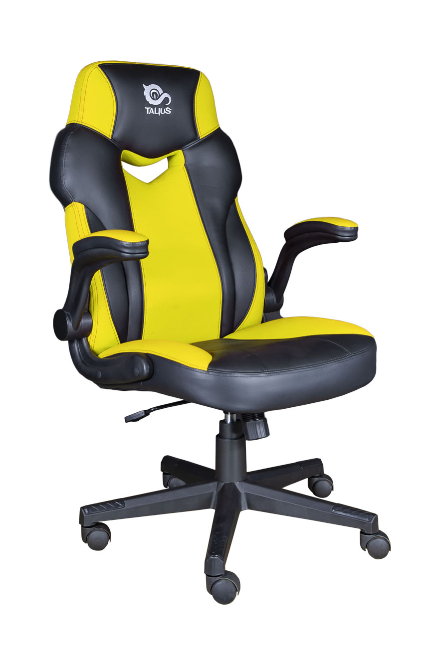 Talius Silla Crab Gaming negr/amarill, brazos abatibles, butterfly, ruedas nylon, piston…