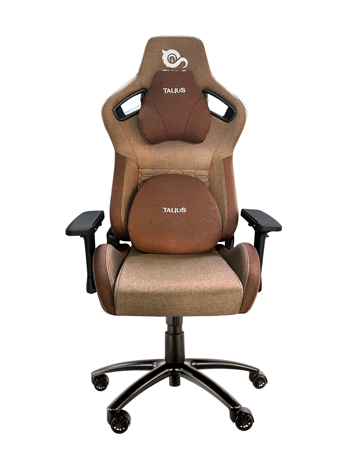 Talius silla Raptor gaming negra/marron tela transpirable, 4D, Frog, base metal, ruedas…