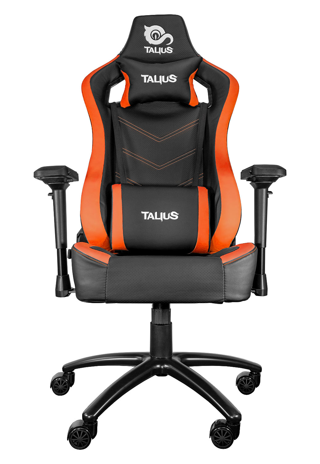 Talius silla Vulture gaming negra/naranja butterfly 4D base metal ruedas nylon