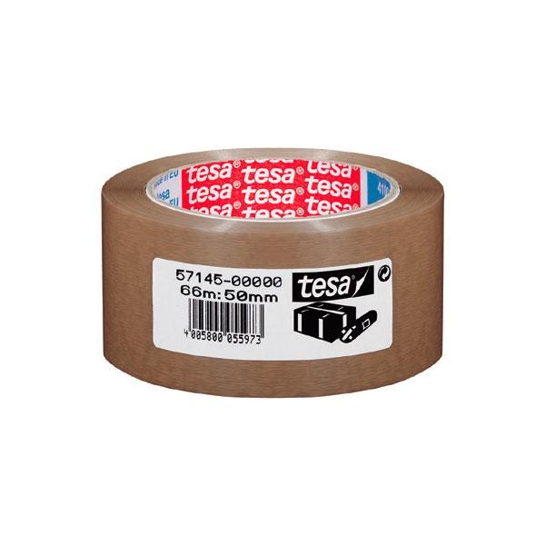 Tesa Paq.6 rollos precinto Tesapack extra fuerte Pvc rugoso 66mx50mm marron