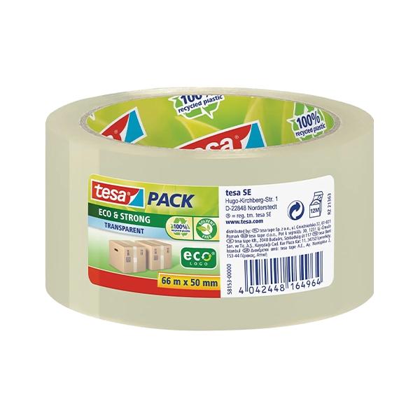 Tesa Precinto ecologico Tesapack Eco&Strong Pp reciclado 66mx50mm transparente