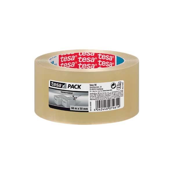 Tesa Precinto Standard - Pp - 50 mm x 66 m - Color transparente - Pack 6 rollos