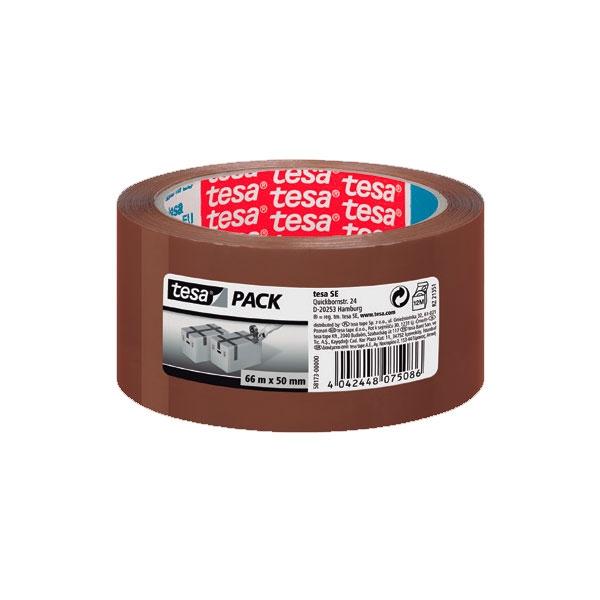 Tesa Precinto Standard - Pp - 50 mm x 66 m - Color marron - Pack 6 rollos