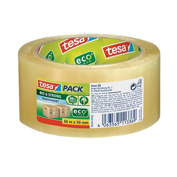 Tesa Precinto ecologico ecologica Tesapack Bio&Strong Pp reciclado 66mx50mm transparente