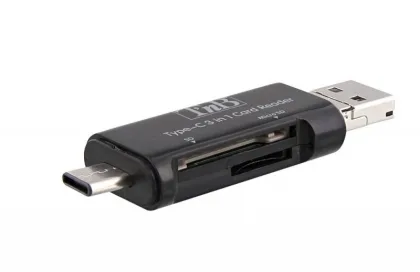 Tnb Lector de tarjetas SD y micro SD 3 en 1 pocket memory card reader (SD / micro Sd)… Black – USB-C