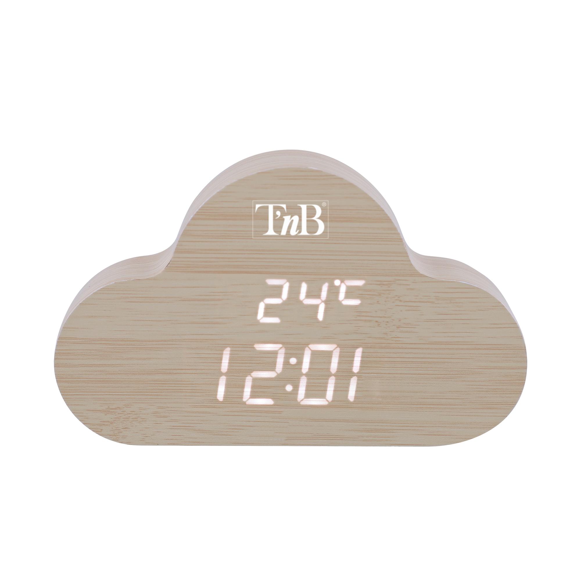 Tnb Joy - Reloj LED con 3 alarmas en la nube - efecto madera