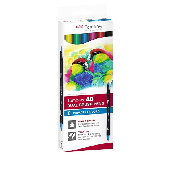 Tombow C.6 rotuladores doble pincel Dual Brush colores primarios