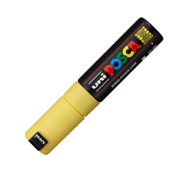 Uni-Ball Marcador pintura base agua Uni Posca PC-8K trazo 8mm amarillo