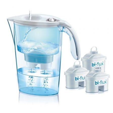 Pack Jarra Filtrante Laica Stream Line/ 2.3L/ Blanca/ Jarra + 3 Filtros Bi-Flux