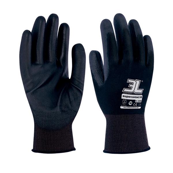Varios 3L Guantes Supercontact N - Talla 8 - Color negro