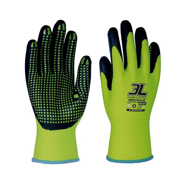 Varios 3L Guantes Microcut - Talla 7 - Color verde