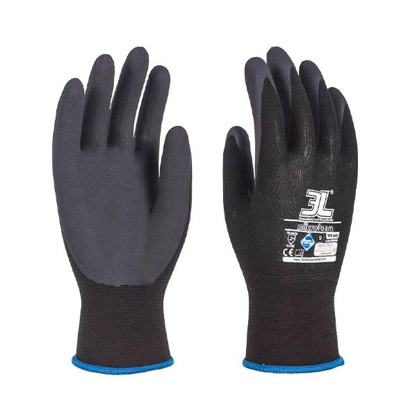 Varios 3L Guantes Microfoam - Color negro - Talla 7