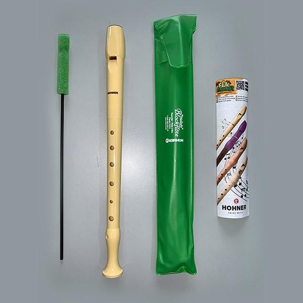 Varios Hohner Flauta Plastico Con Funda Verde