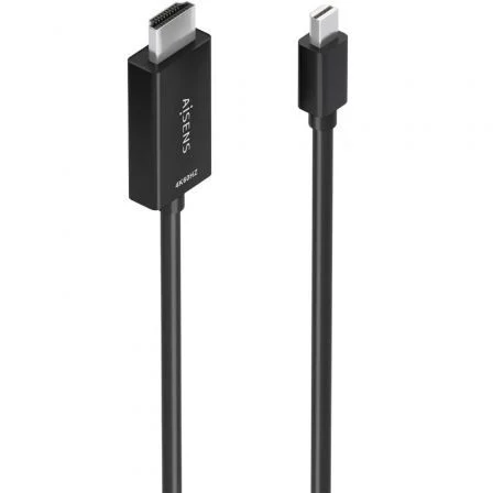 Cable Conversor Aisens A125-0886/ Mini Negro – HDMI / DisplayPort