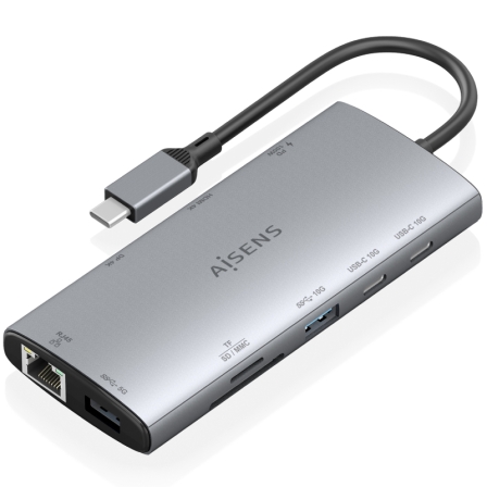 Aisens Docking USB Tipo-C ASUC-10P050-GR/ 1xDisplayPort/ 1xHDMI 4K/ 1xRJ45/ 2xUSB/ 2xUSB… Gris