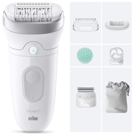 Depiladora Braun Silk Epil SkinSpa7 7-081/ con Batería/ 6 Accesorios
