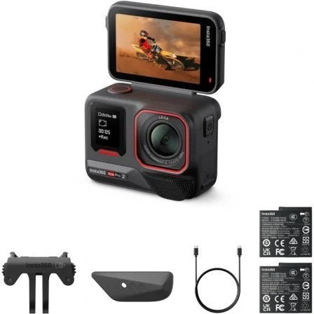 Cámara Digital Deportiva Insta360 Ace Pro 2 Pack de 2 Baterías/ 8K/ Ángulo de visión 180º/…