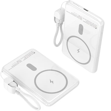 Leotec Powerbank 5000mAh LEPOWW20W5W/ 20W/ Wireless/ Blanca/ Incluye USB Tipo-C
