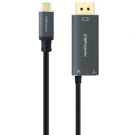 Cable Conversor Nanocable 10.15.5012/ USB Tipo-C Macho Gris – DisplayPort