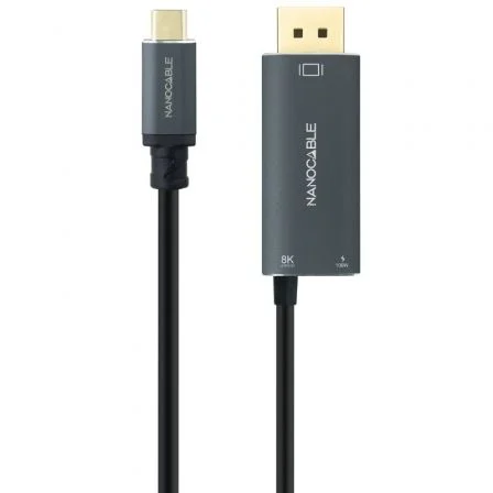 Nanocable Conversor 10.15.5012/ USB Tipo-C Macho Gris – DisplayPort