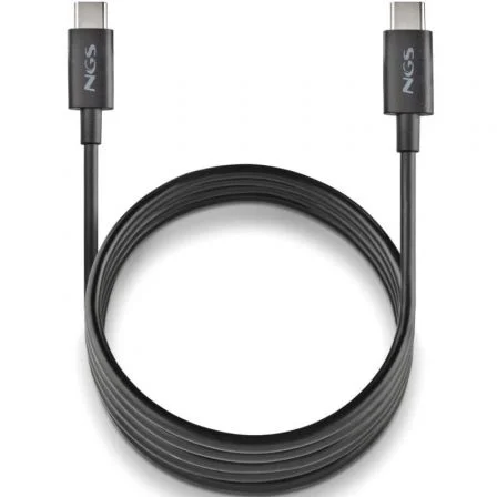 NGS USB 2.0 Tipo-C Zyro 60W-1/ USB Tipo-C Macho - USB Tipo-C Macho/ Hasta 60W/ 480Mbps/… Negro