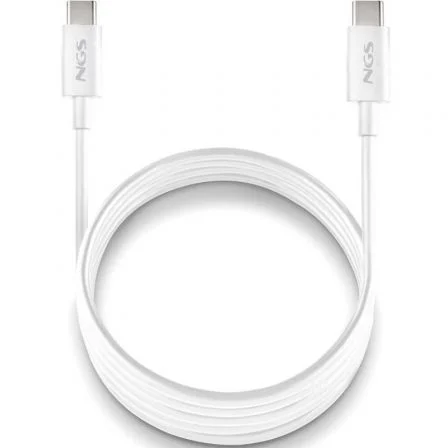 NGS USB 2.0 Tipo-C Zyro 60W-1/ USB Tipo-C Macho - USB Tipo-C Macho/ Hasta 60W/ 480Mbps/… Blanco