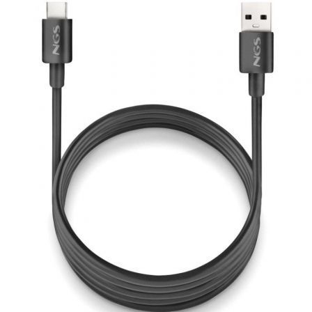 NGS USB 2.0 Zyro-Ac/ USB Macho - USB Tipo-C Macho/ Hasta 15W/ 480Mbps/ 1m Negro
