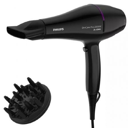 Secador Philips Drycare Pro BHD274/ 2200W Negro / Violeta