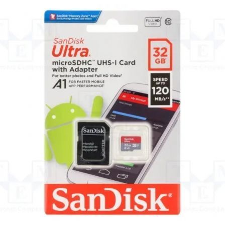 Sandisk Tarjeta de Memoria Ultra 32GB MICROSD Hc Uhs-I con / Clase 10/ 120MBs