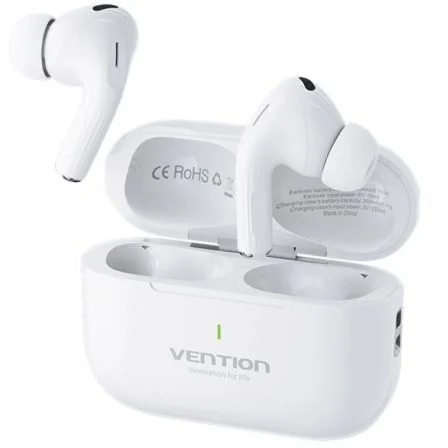 Vention Echo Lite E11 con estuche de carga/ Autonomía 6h/ Blancos – Bluetooth