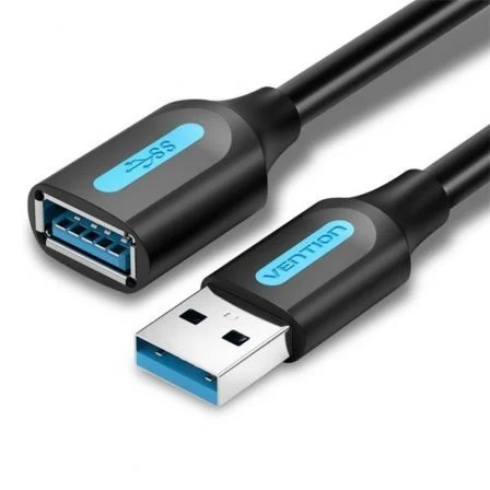 Vention Alargador USB 3.0 Cbhbj/ USB Macho - USB Hembra/ 5m Negro